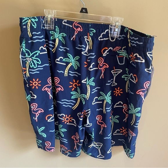 Chubbies Neon Lights Flamingo Swim Trunks 2XL - Picture 3 of 5